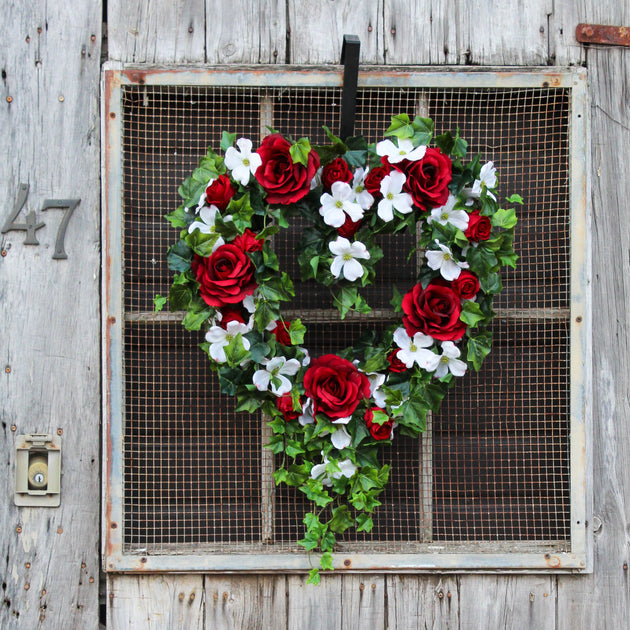  Heart-Shaped Wreath, Heart-Shaped Artificial Romantic Decor  Wreaths