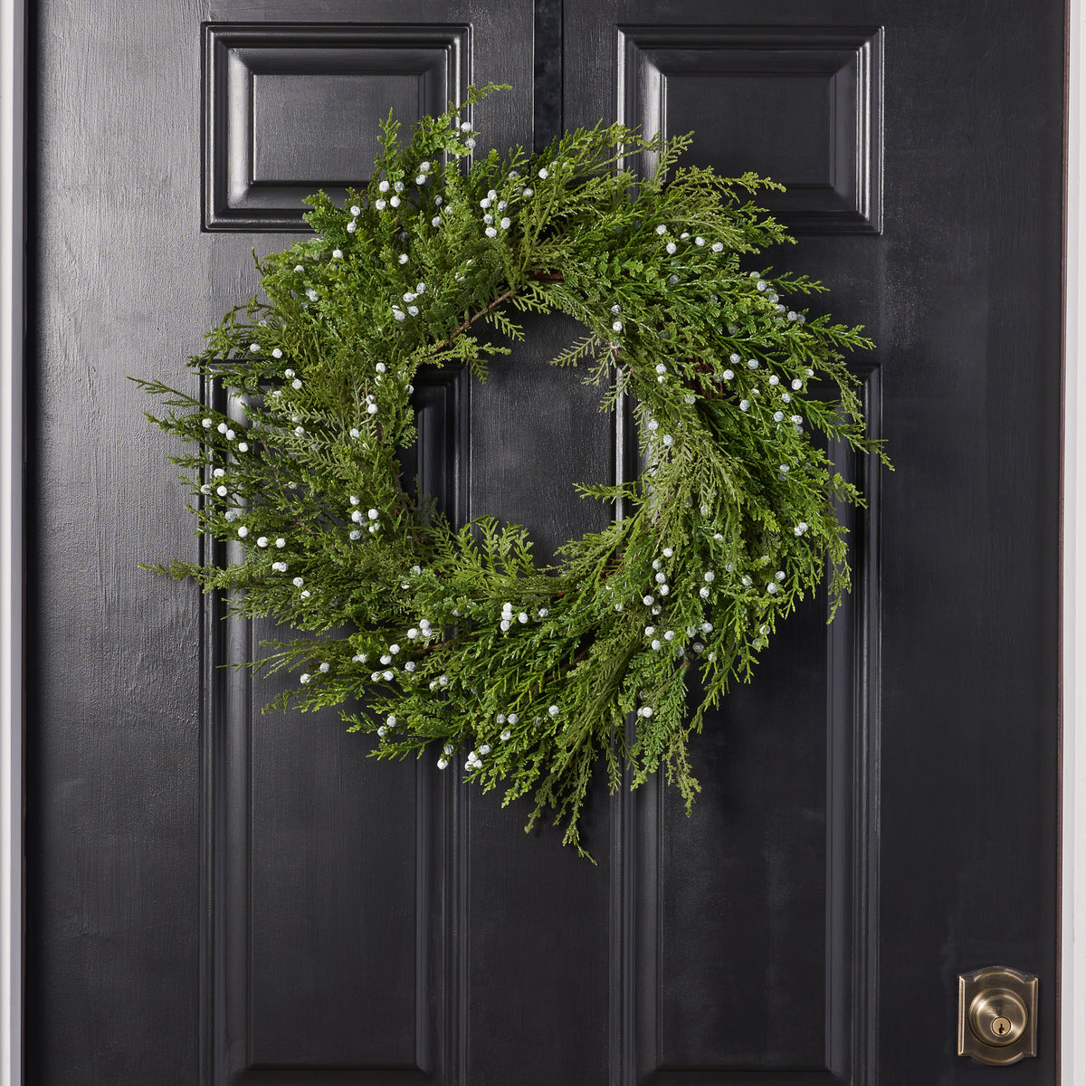 Seeding Winter Juniper Berry Greenery Classic Holiday Front Door