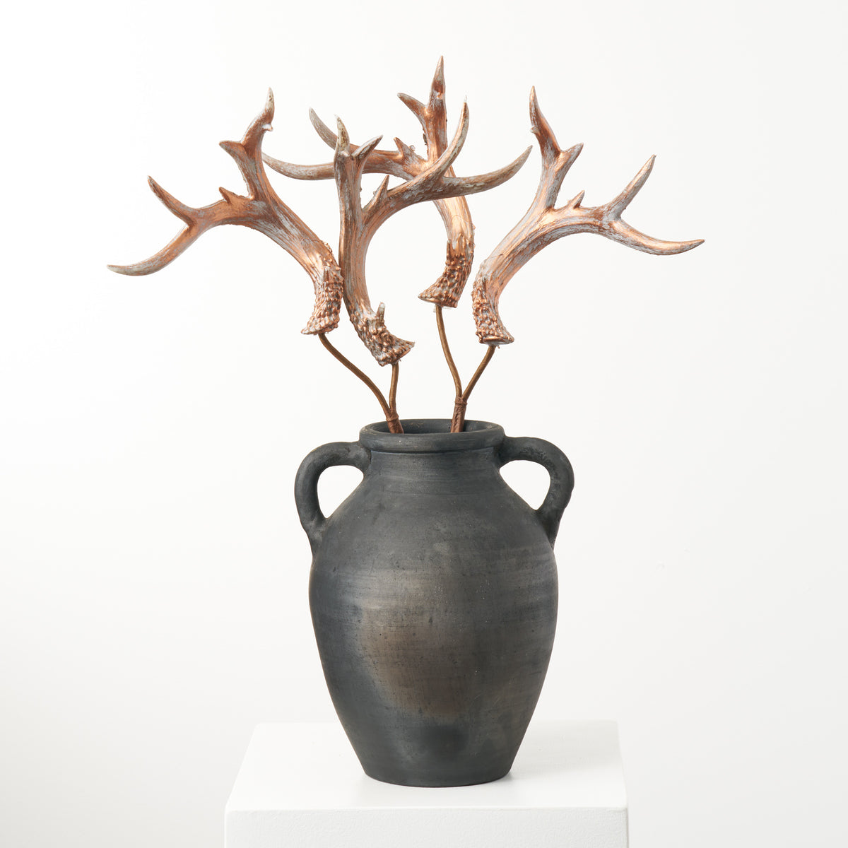 Antique Bronzed Brushed Large Deer Antler Christmas Fall Spray