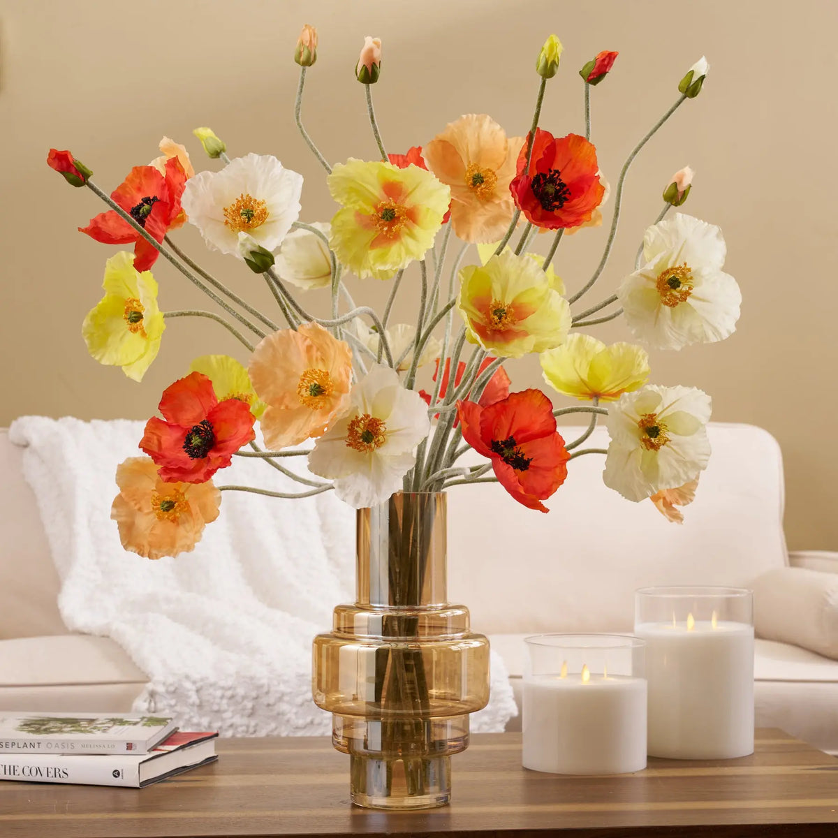 Poppy Sunrise for Daphne - Mixed Orange, Yellow, Peach & Cream
