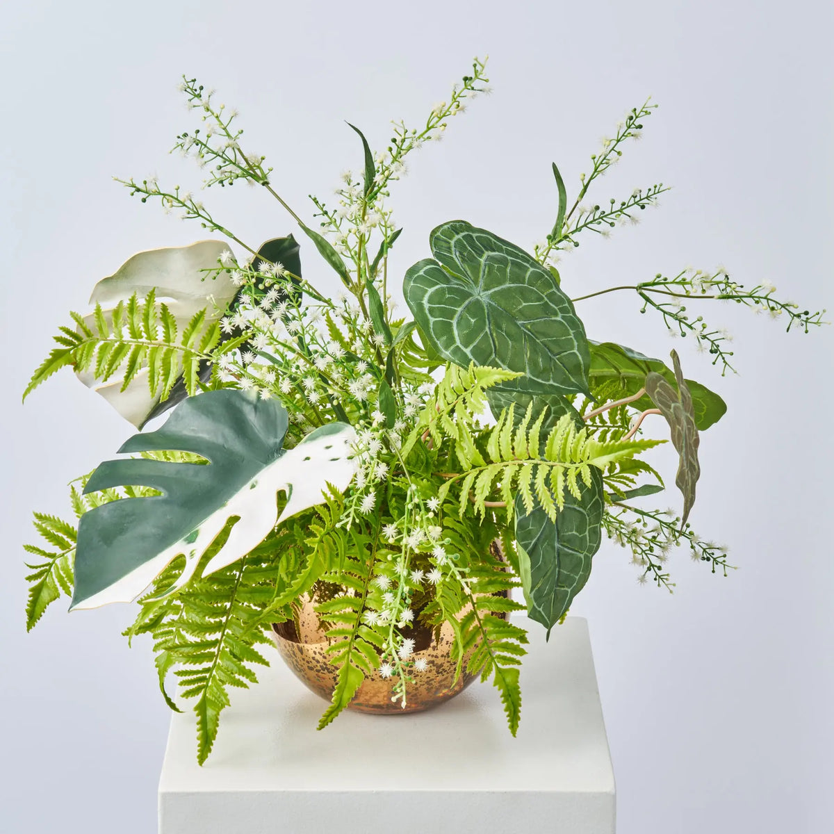 Tropical Gardens Water Illusion Arrangement - Handcrafted USA | Monstera  Fern Decor  Darby Creek Trading