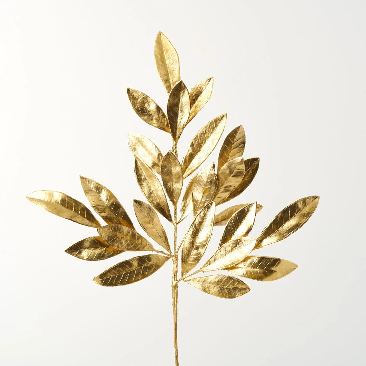 Metallic Gold Bay Leaf Pick Spray Faux Christmas Stem - Darby