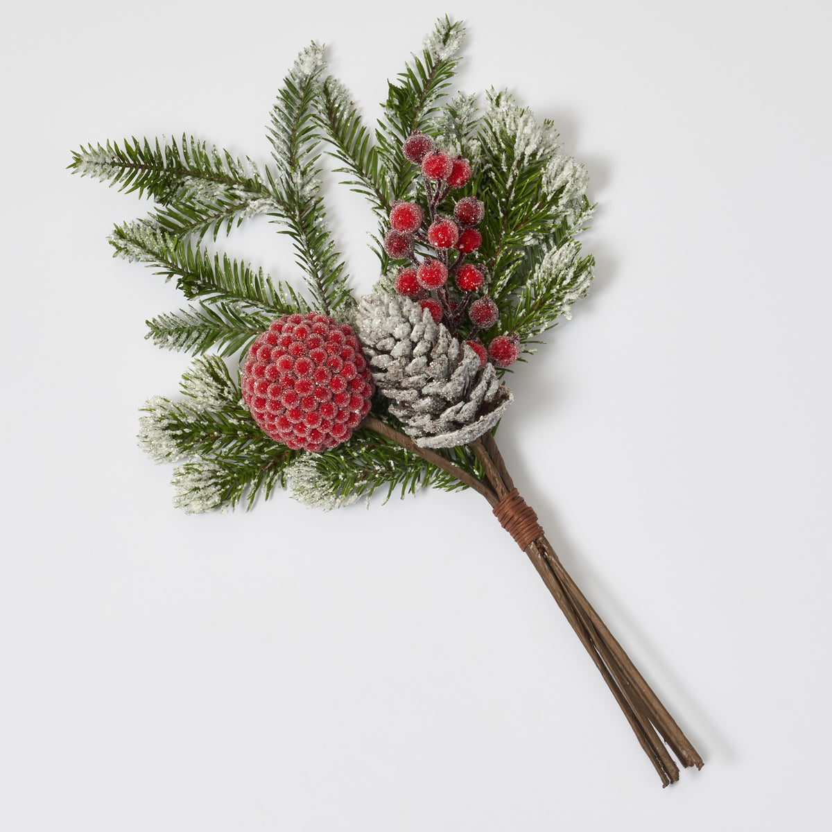 20 Holiday Winter Greenery, Pinecone & Berries with Bow Arrangement