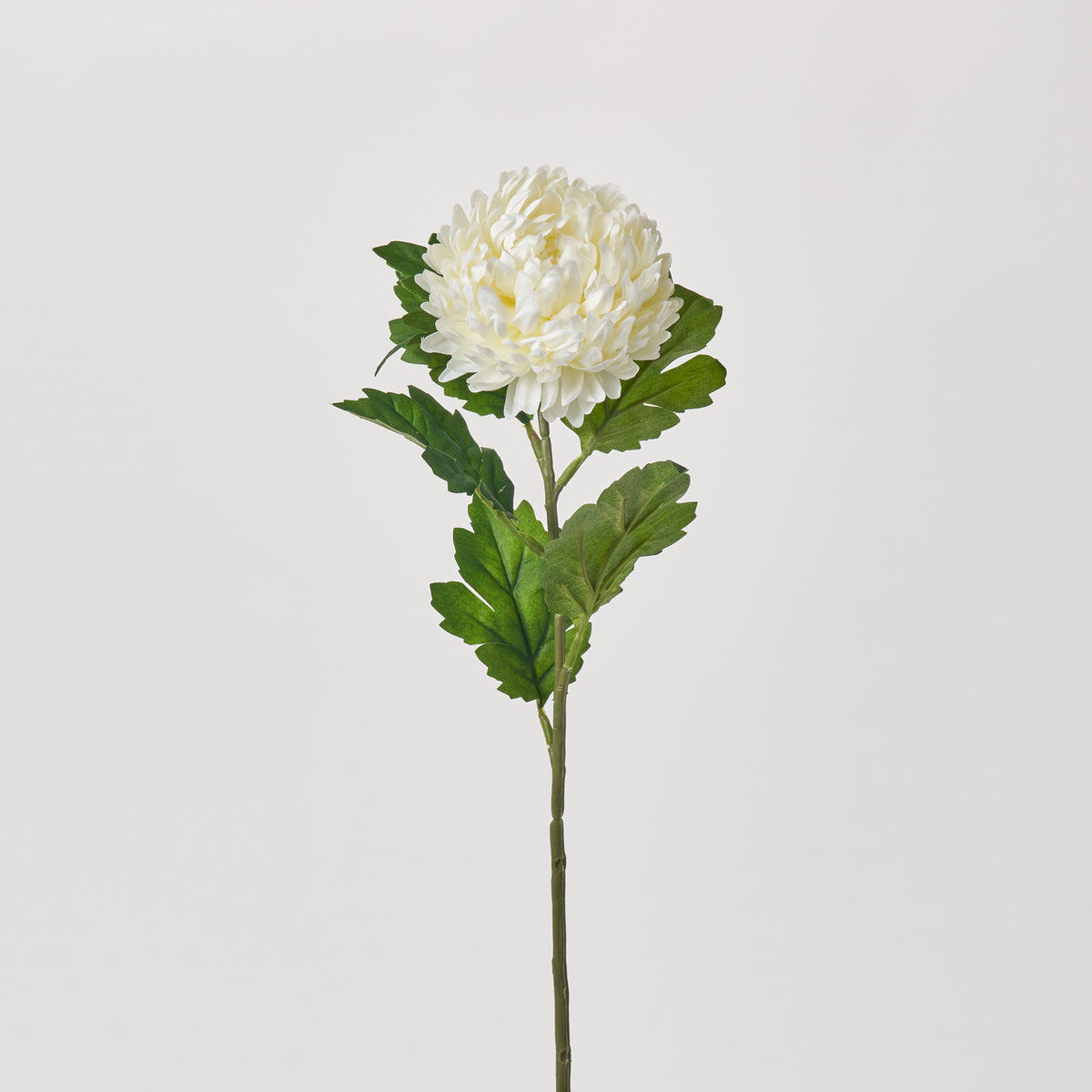 White Mum Spray Single Bloom Floral Stem - 23