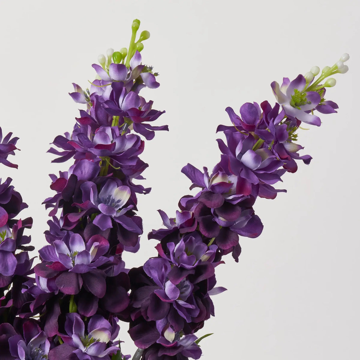 Blooming Dark Purple Silk Delphinium Bush Bouquet Faux Floral