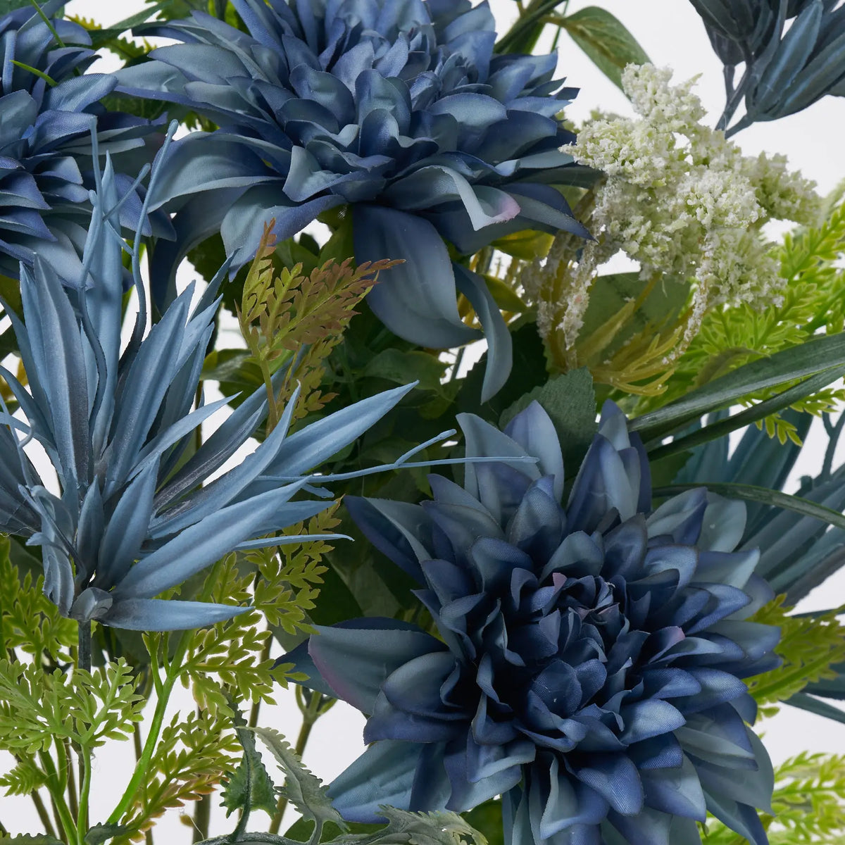 dahlia and succulent bouquet Antique Blue Dahlia & Epiphyllum Succulent Spray Mixed Foliage Bush – Darby Creek Trading