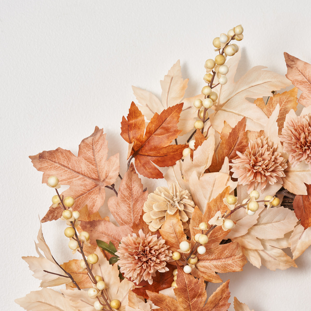 Elegant hot Bronze and Cream Maple Leaf Wreath