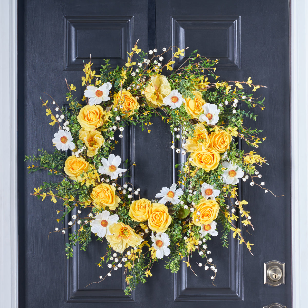 Wild Daisy Floral hot Twig Door Wreath, 19 1/2