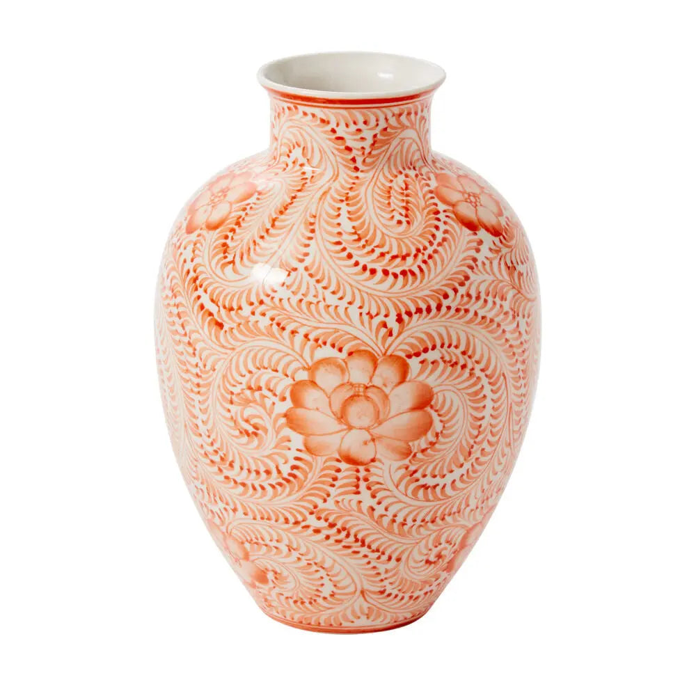 VAS1180HandPaintedCoralOrangeC
