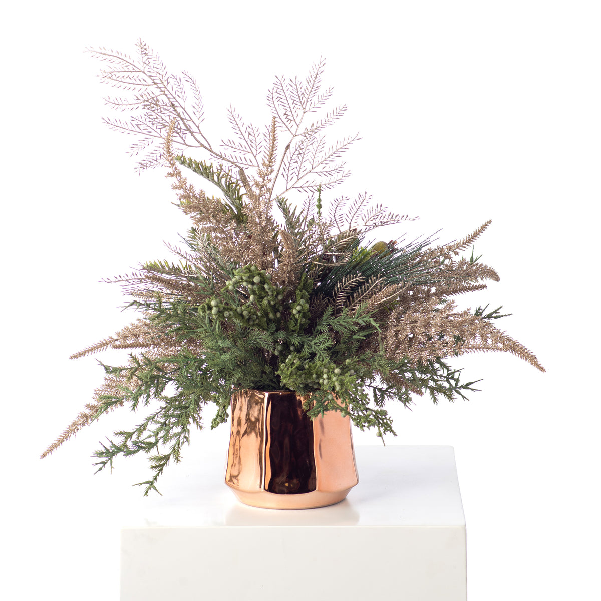 Corkcicle | Holiday Tumbler | 16oz | Frosted Pines Rose Gold