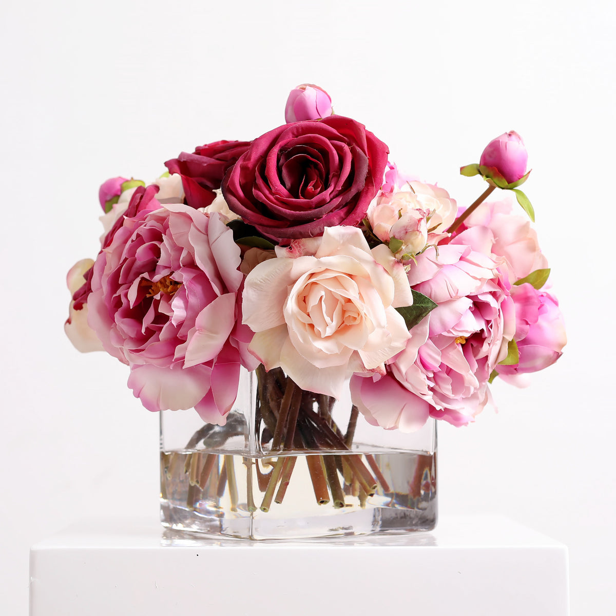 Large Pink Rose Peony Centerpiece - Sweet Pink