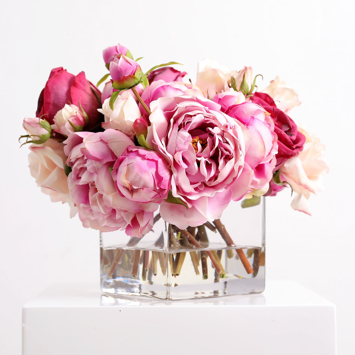 Large Pink Rose Peony Centerpiece – Flovery