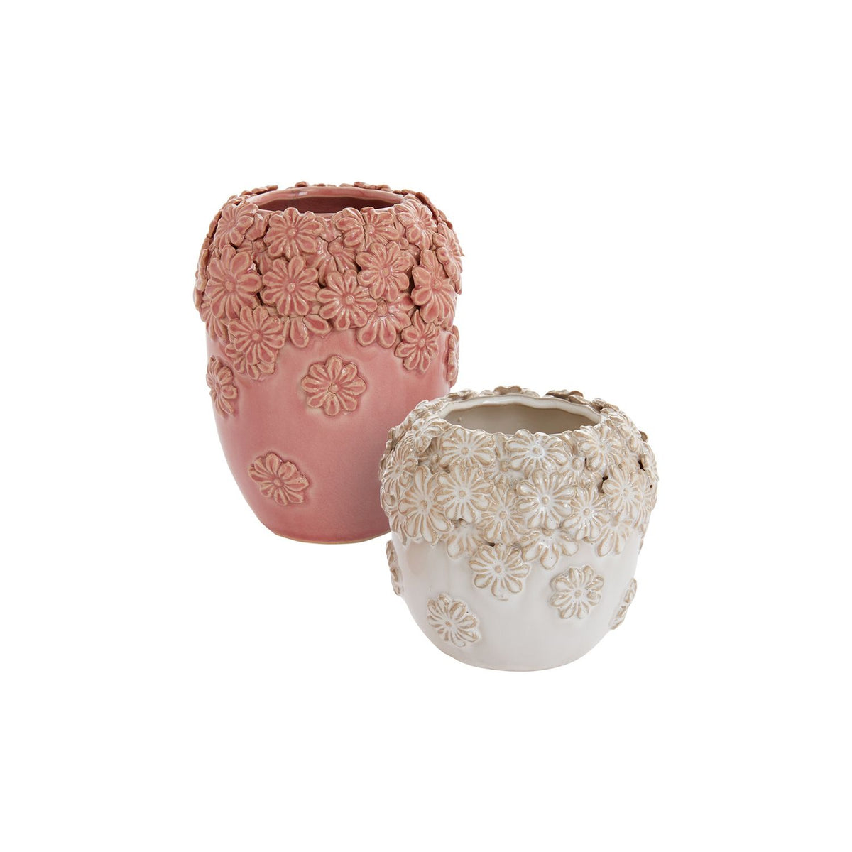 Blush Ceramic Gilded Pansy Flower Pot Vase – Darby Creek Trading