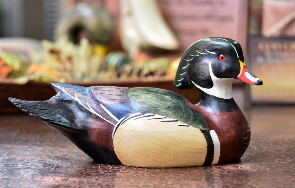 Hand Carved Wood Duck Drake Premier Full Size Duck Decoy – Darby Creek