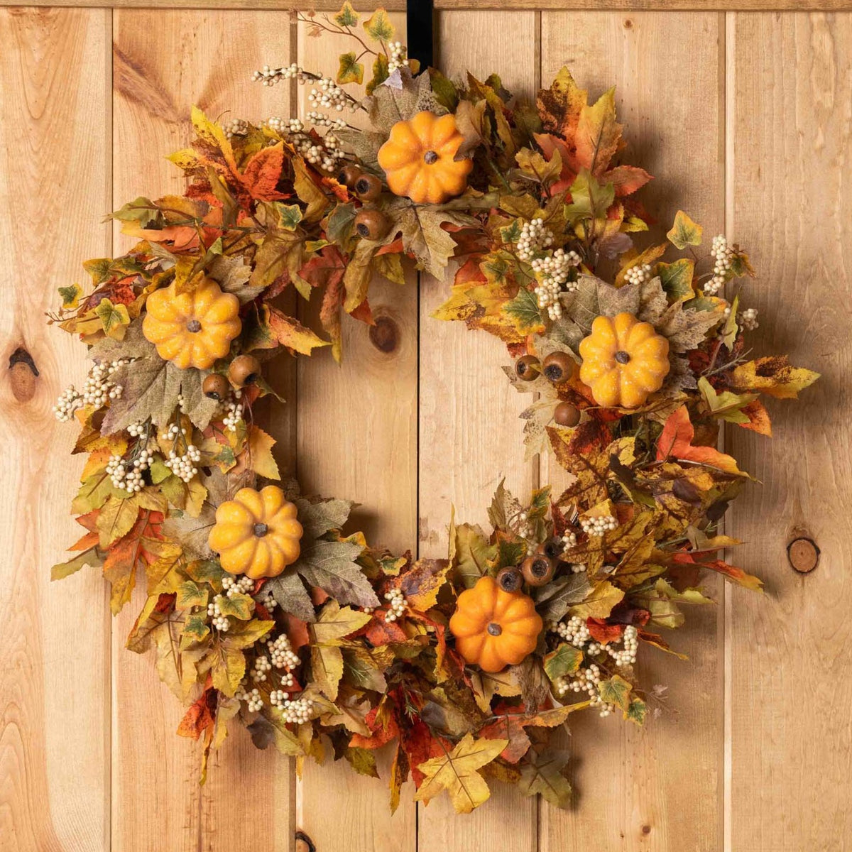 Fall Peony and Pumpkin Wreath, Autumn Year Round Wreaths for Front Door,  Artificial Fall Wreath, Maple Leaf Berry Pumpkin Pinecone Harvest Wreath  (40
