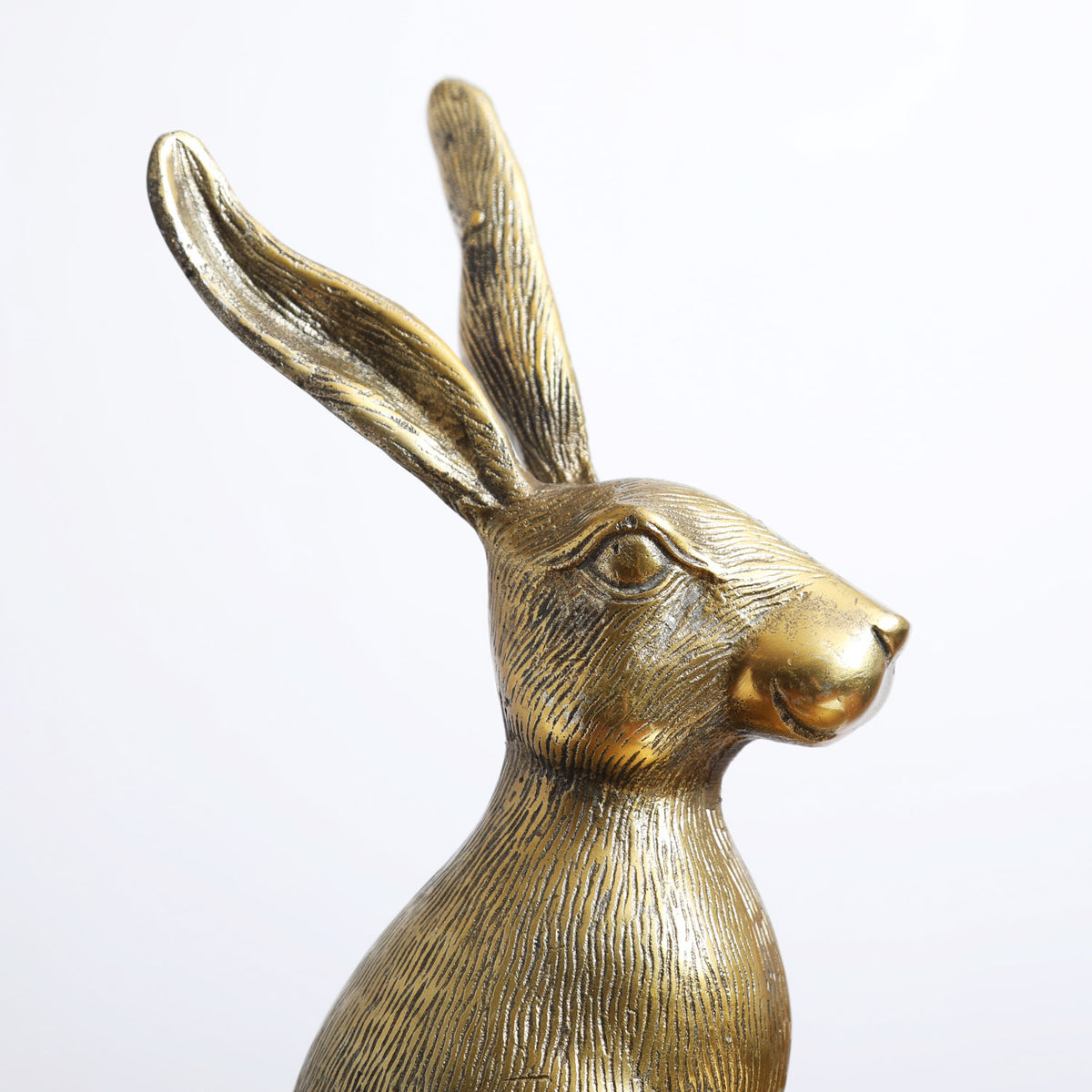 Eric Hare Antiqued Golden Bronzed Easter Bunny Rabbit Platter Eric + E