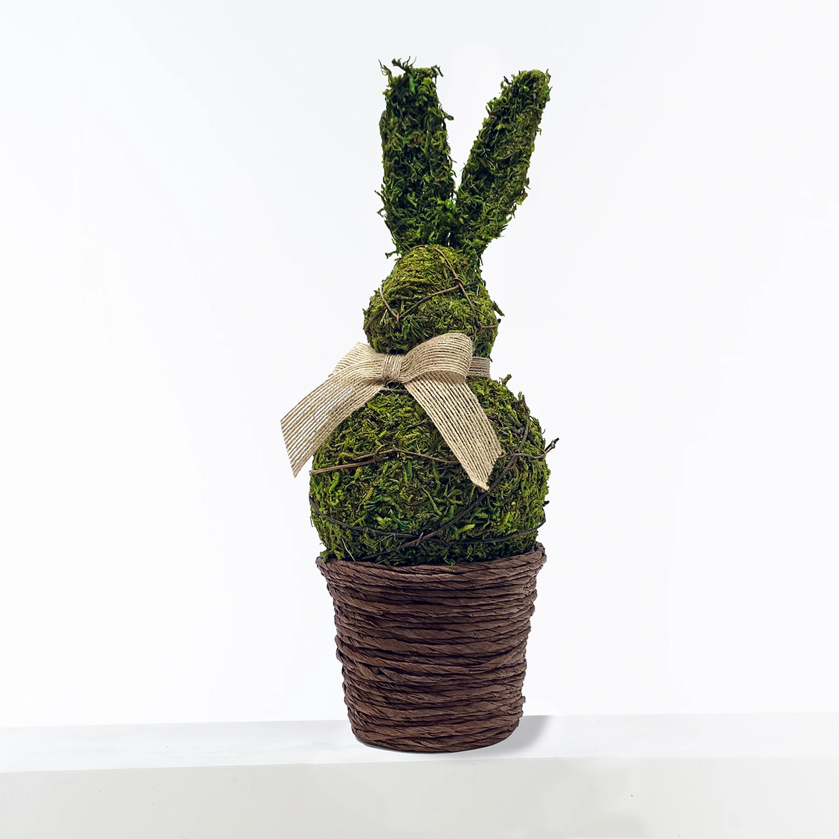 LARGE* Bunny and Frog Moss Covered Planter - Decor Steals