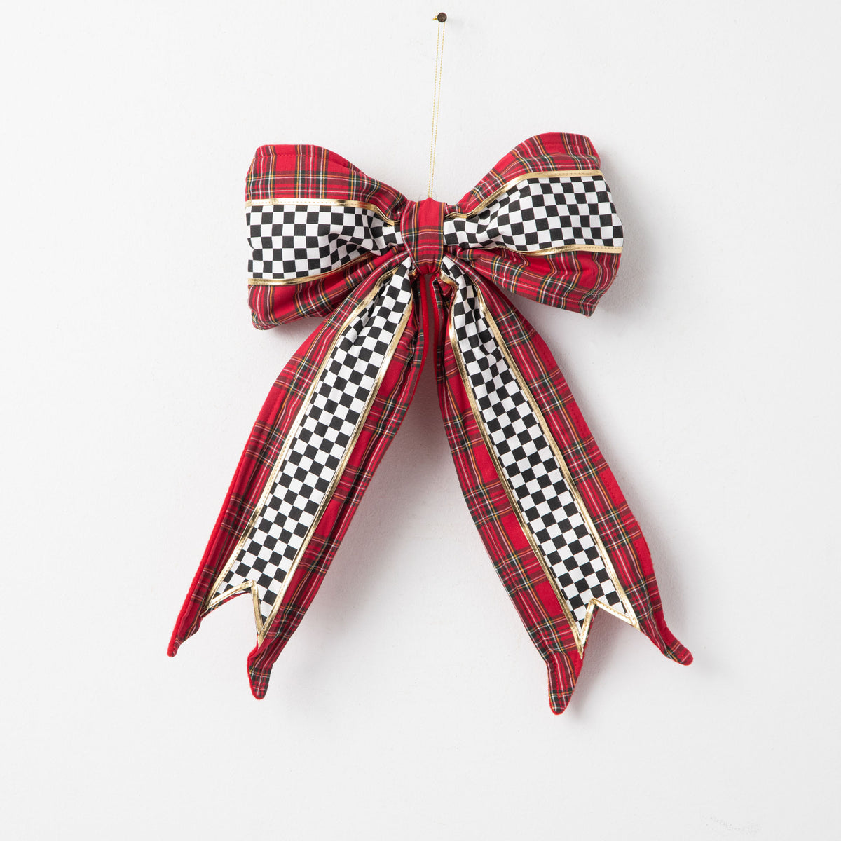 Slim Tartan Plaid Christmas Ribbon, Thin Checkered Trim in Red and Black,  Unique Ribbon for Bows and Decorations, Seasonal Wreaths 