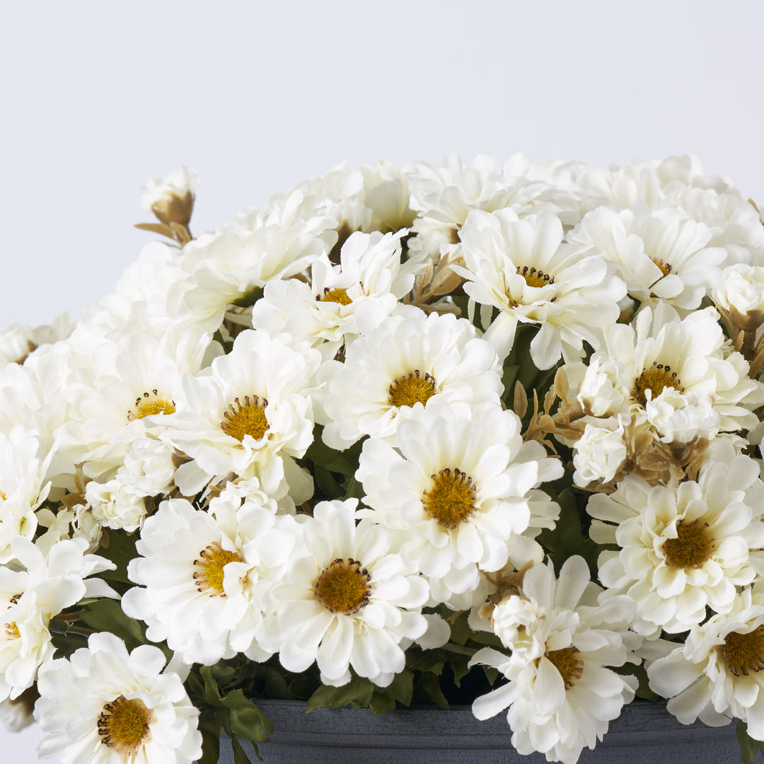 Faux Zinnia Mum Bush Outdoor Fall Arrangement Urn Filler