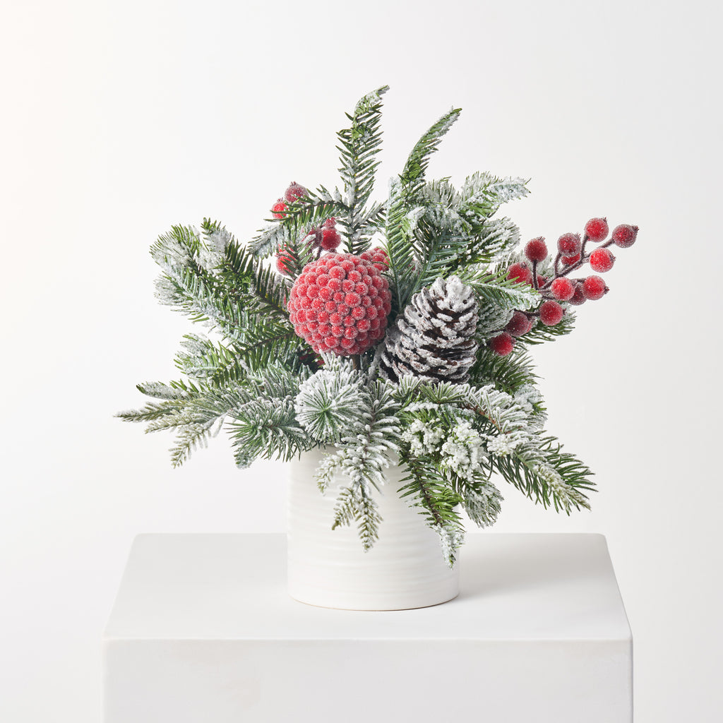 Pine and Berry Christmas Floral Design : Floral Home Decor=>silk