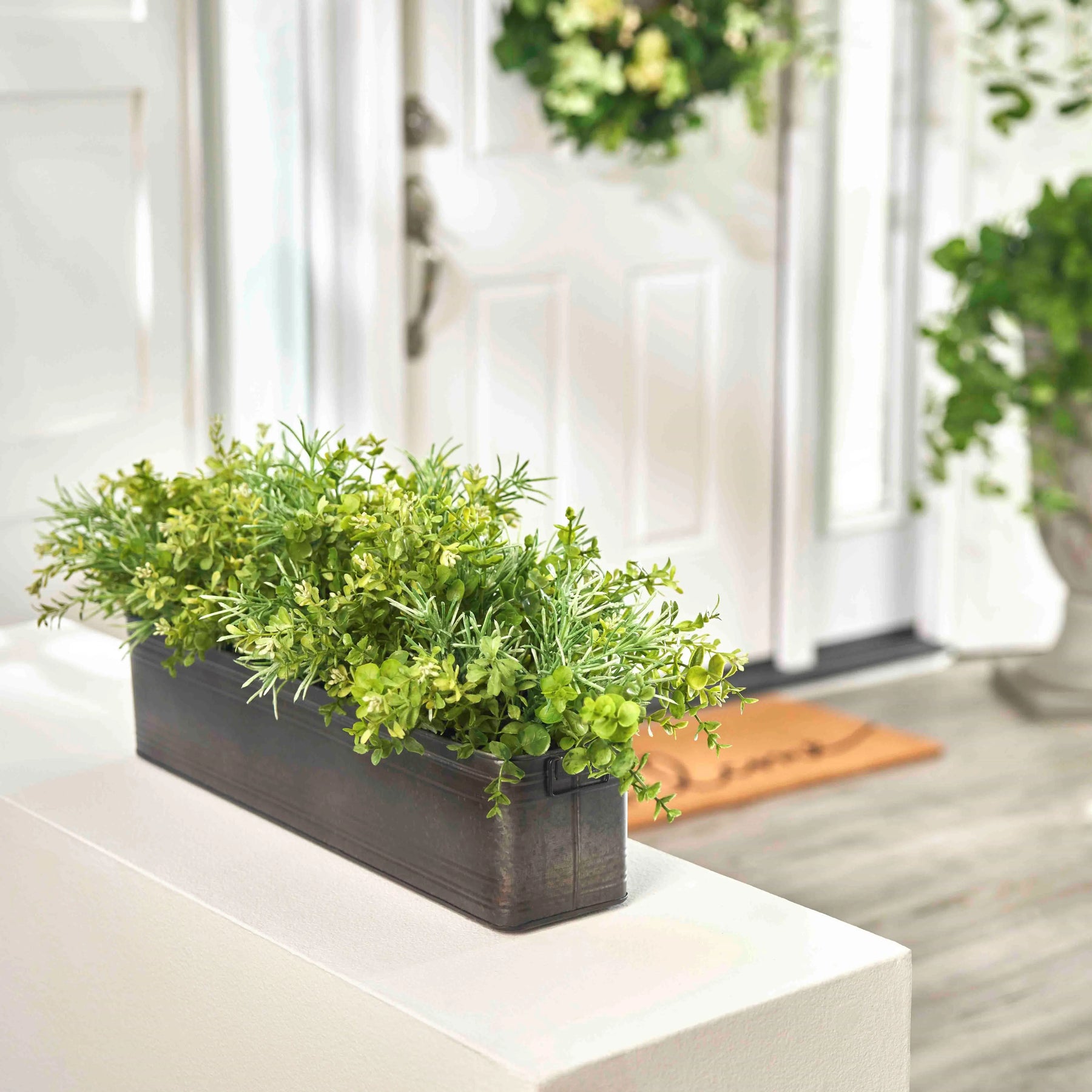 indoor window boxes for plants All Seasons Mixed wood Eucalyptus Greenery Everyday Window Planter – Darby Creek Trading