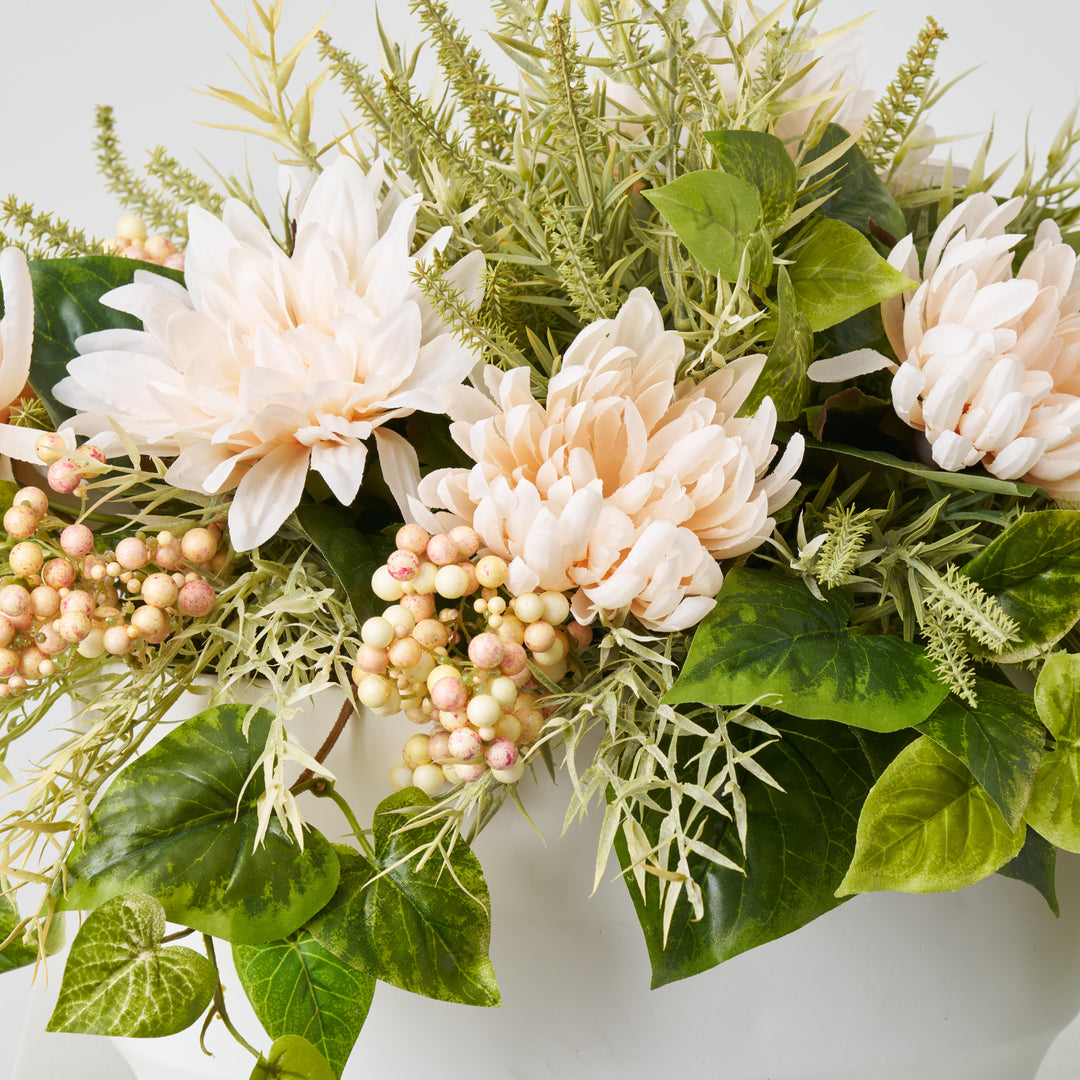 Serenity Garden - Cream Chrysanthemum, Pink Cream Berries, \u0026 Mixed Gre –  Darby Creek Trading, image size:1080x1080