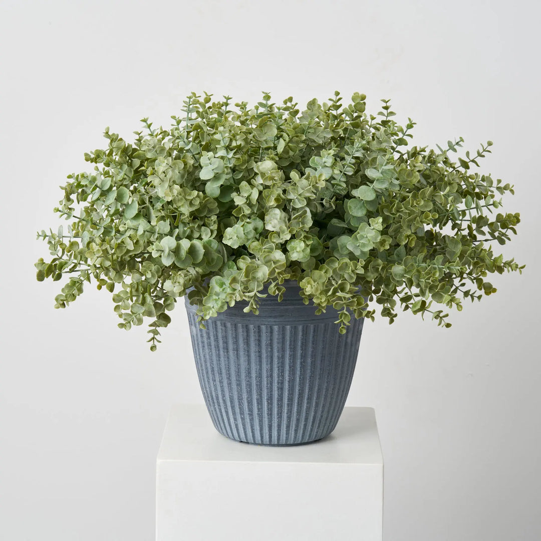 artificial eucalyptus potted plant Extra Large Lifelike Sage Green Eucalyptus Outdoor Greenery Potted Urn –  Darby Creek Trading