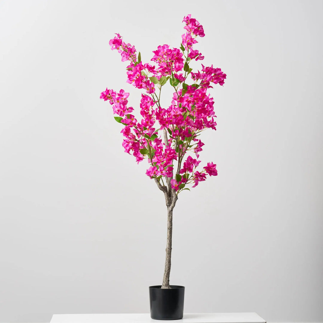 fake plant pot filler Tall Faux Magenta Bougainvillea Potted Tree Outdoor Urn Filler in – Darby Creek Trading