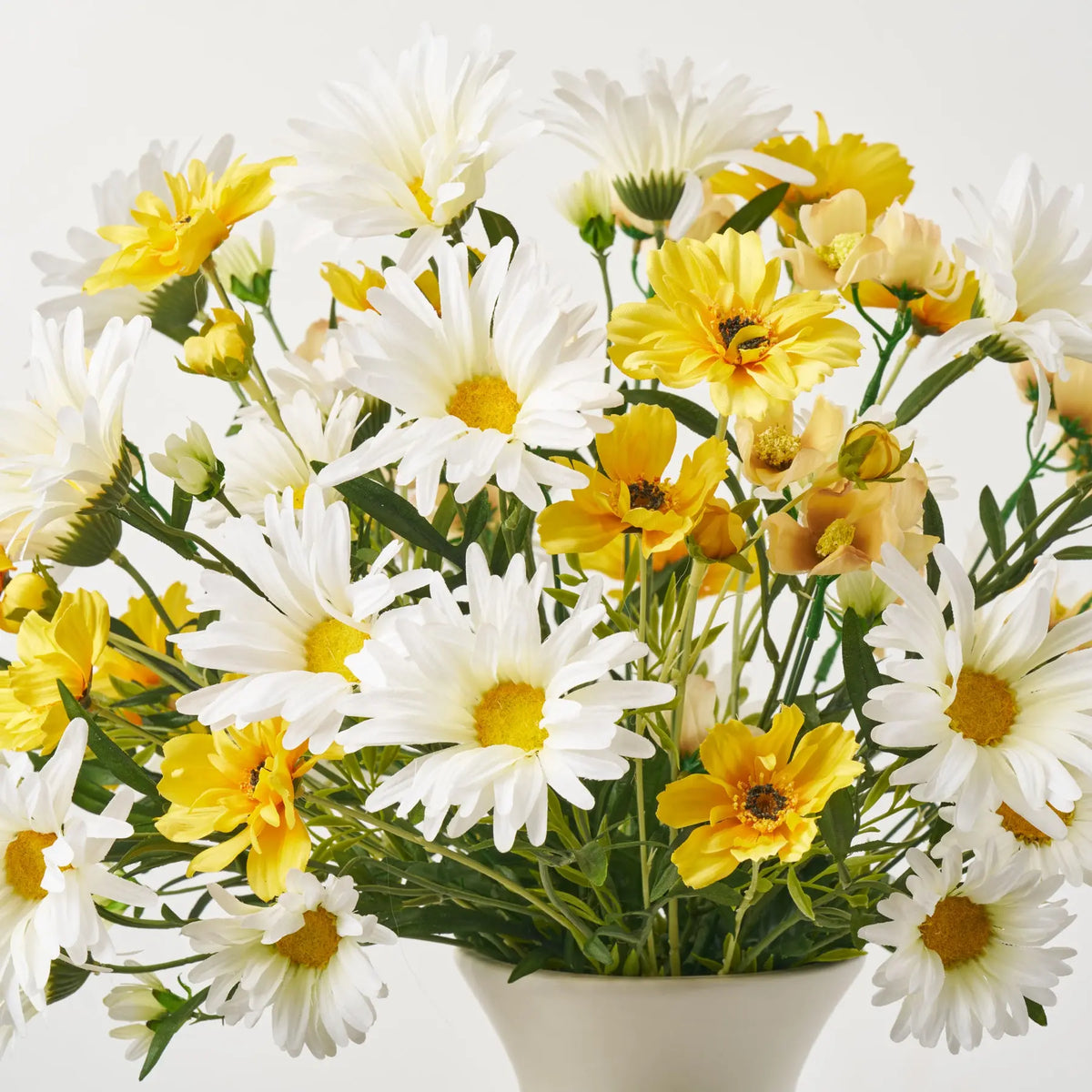 Summer Splendor - White Aster Daisy, Yellow Cosmos & Beige Wildflower ...