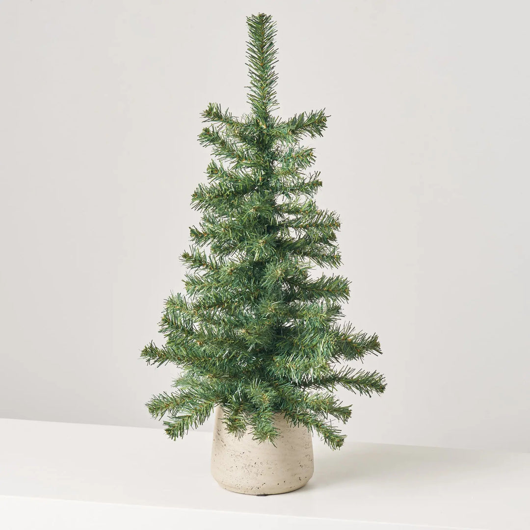faux christmas tree planter pot Vintage Christmas Pine Tree in Faux Concrete Pot Faux Greenery – Darby Creek Trading