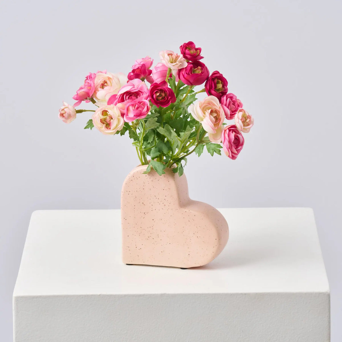 Bursting With Love - Mixed Pink Fuchsia Mini Ranunculus in Pink Heart ...