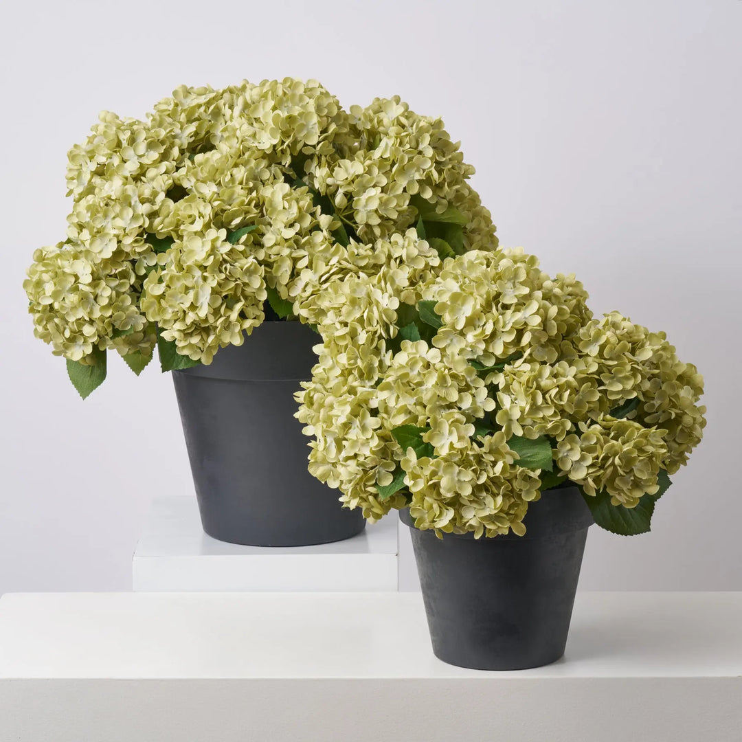 faux plant pot filler Green Faux Hydrangea Bush Spring Summer Urn Filler