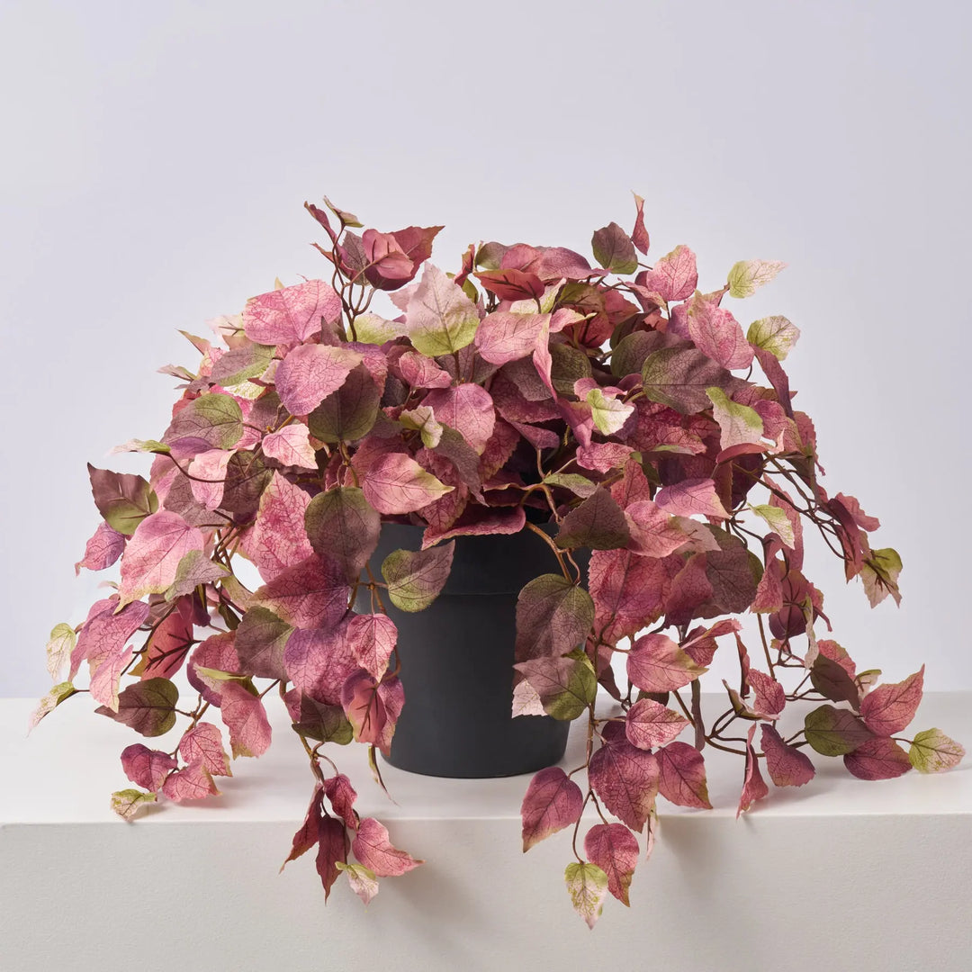 hanging planter filler Mauve & Green Aspen Leaf Vine Faux Urn Filler – Small & Large