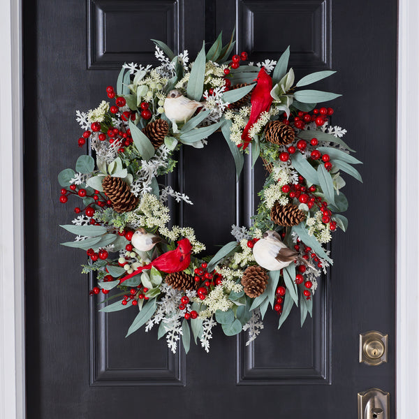 Winter White Pine Wreath, Seasonal Holiday Front Door Decor –  KatsCreationsNMore