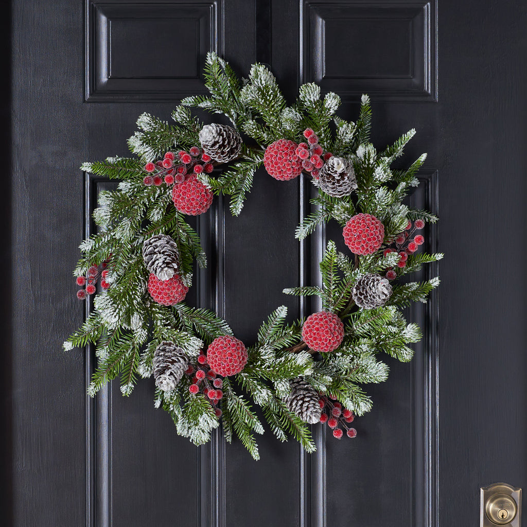 Large Red Jingle Bells Wreath Red 11.5H Metal