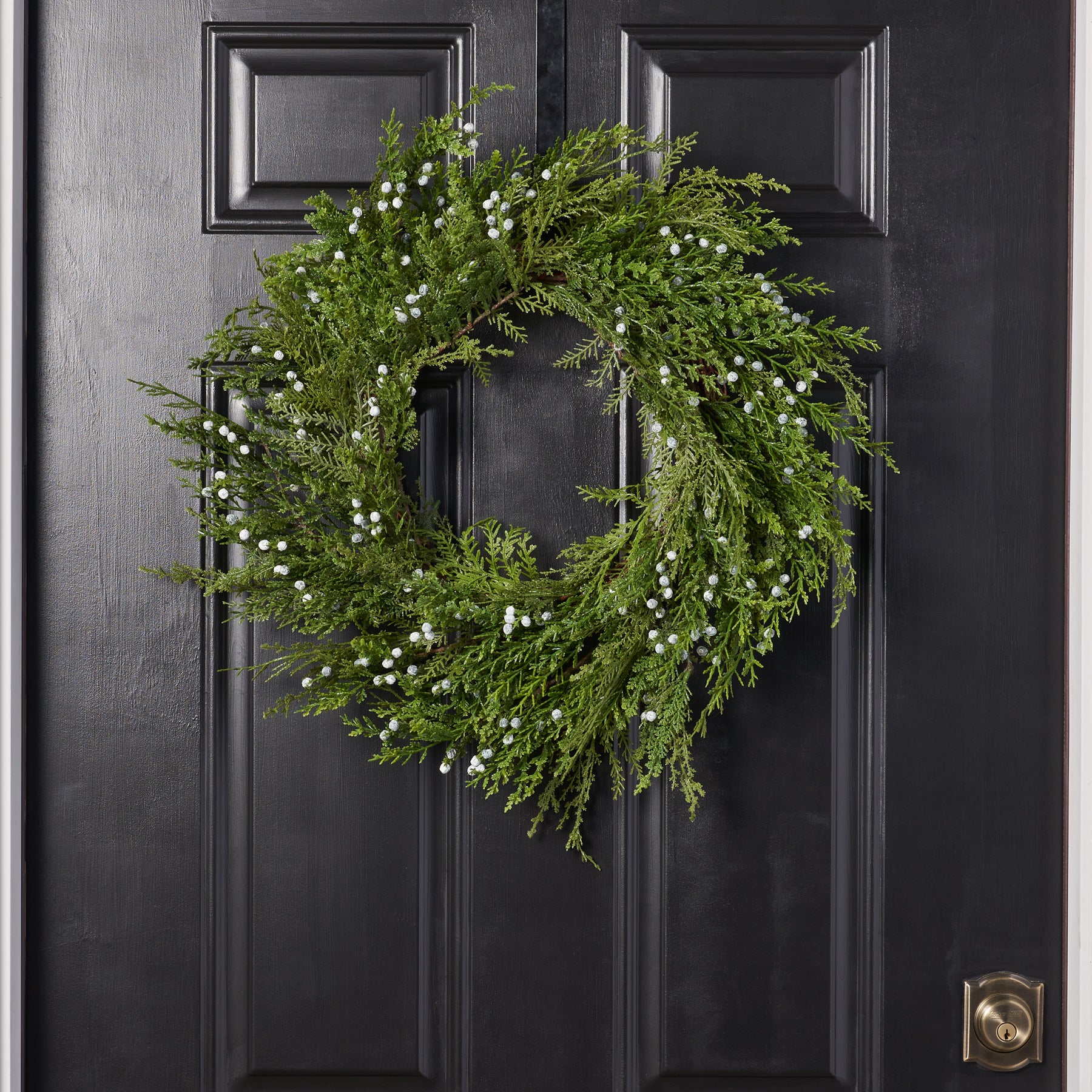 Seeding Winter Juniper Berry Greenery Classic Holiday Front Door
