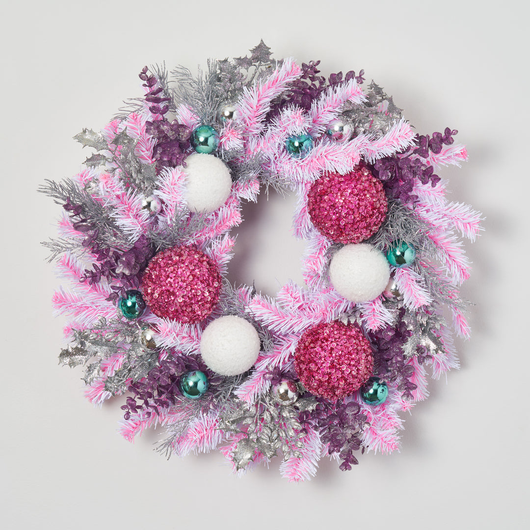 Purple Holly Wreath