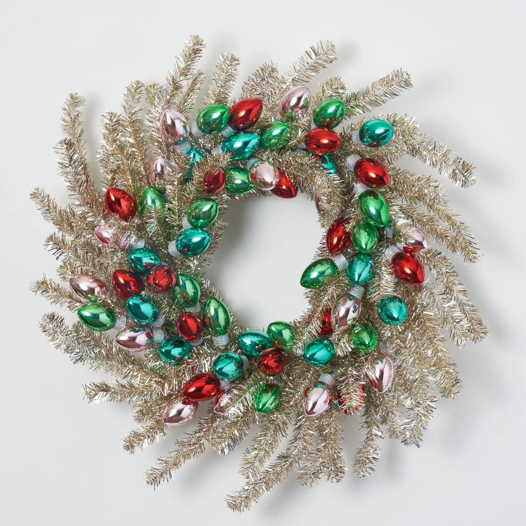 Razzle Dazzle Christmas - Gold & Silver Tinsel Wreath with Vintage
