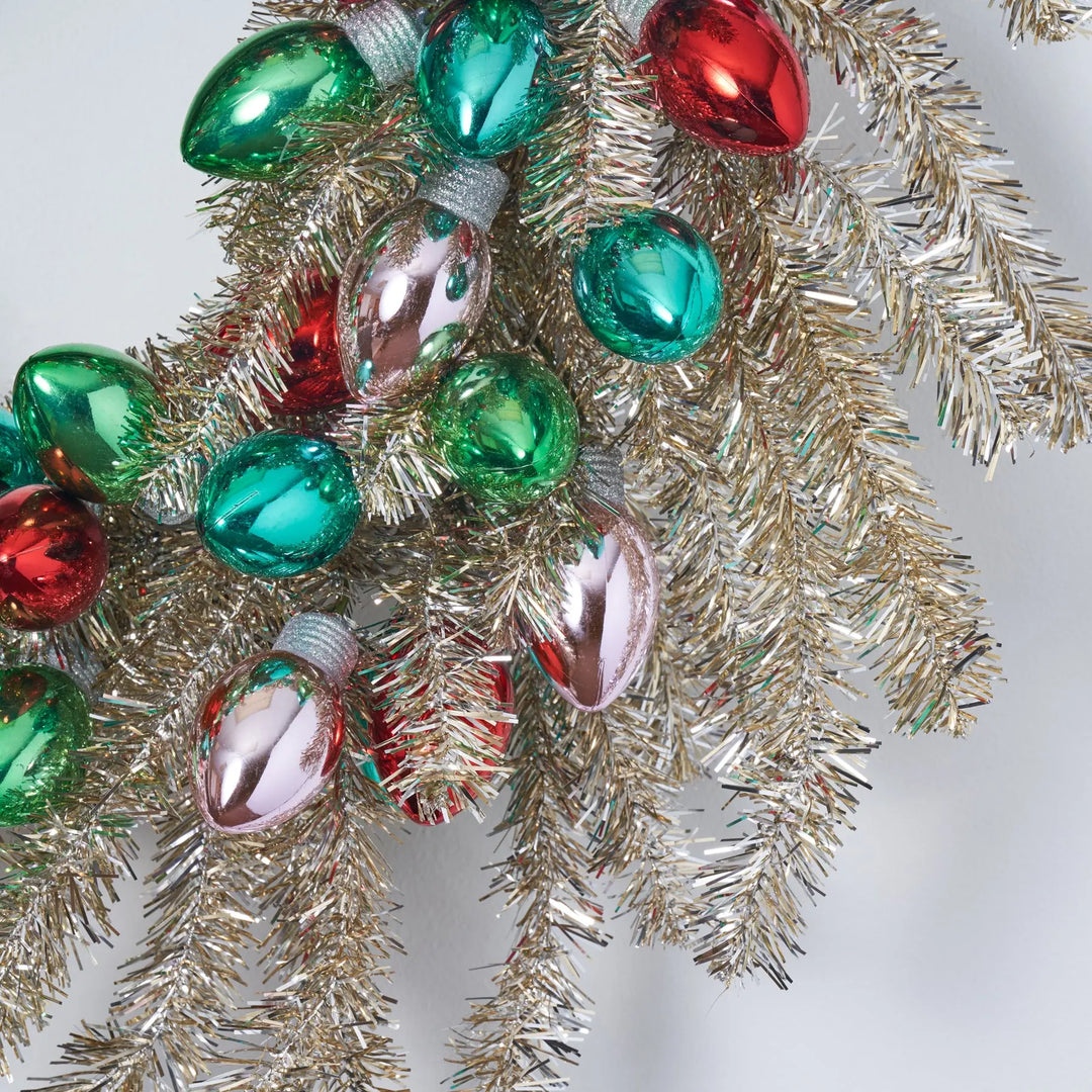 Razzle Dazzle Christmas - Gold & Silver Tinsel Wreath with Vintage