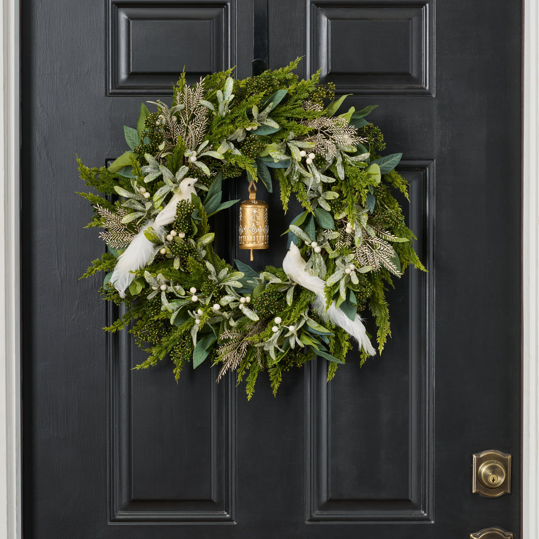 Peace On Earth - White Singing Bird, Briar Pine, Frosted Mistletoe