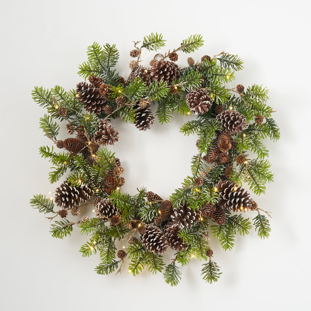 Norway Spruce Wreath - Pre-Lit Christmas Front Door Decor – Darby