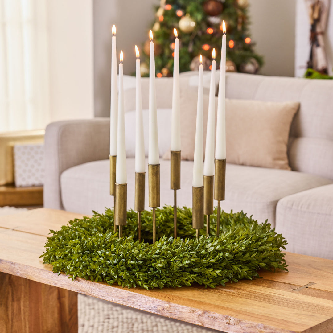 Antique Gold Iron Multi Height Taper Holder 8 Candlestick