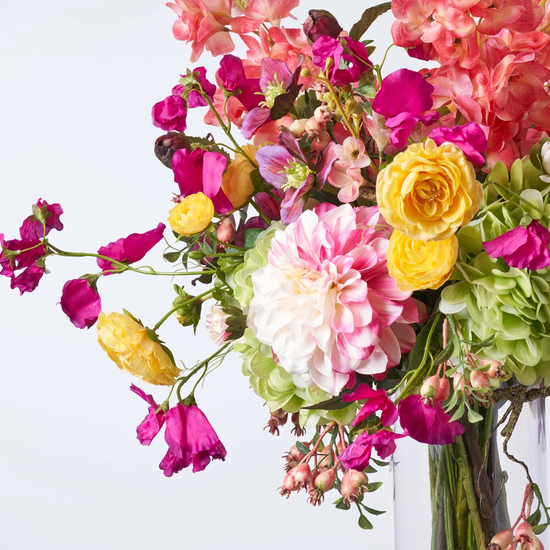 Pink Dahlia And Hydrangea Bouquet Pink Dahlia And Hydrangea Bouquet
