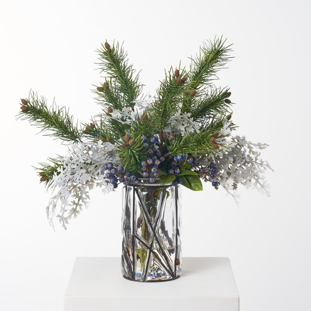 Iced Winter Pine & Eucalyptus with Country Twig Shimmering Holiday Arr –  Darby Creek Trading