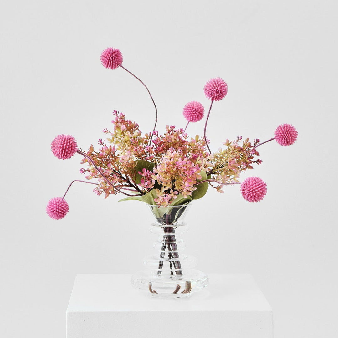 Cupid's Choice - Pink Lilacs \u0026 Whimsical Billy Button in Layered Vase –  Darby Creek Trading, image size:1080x1080