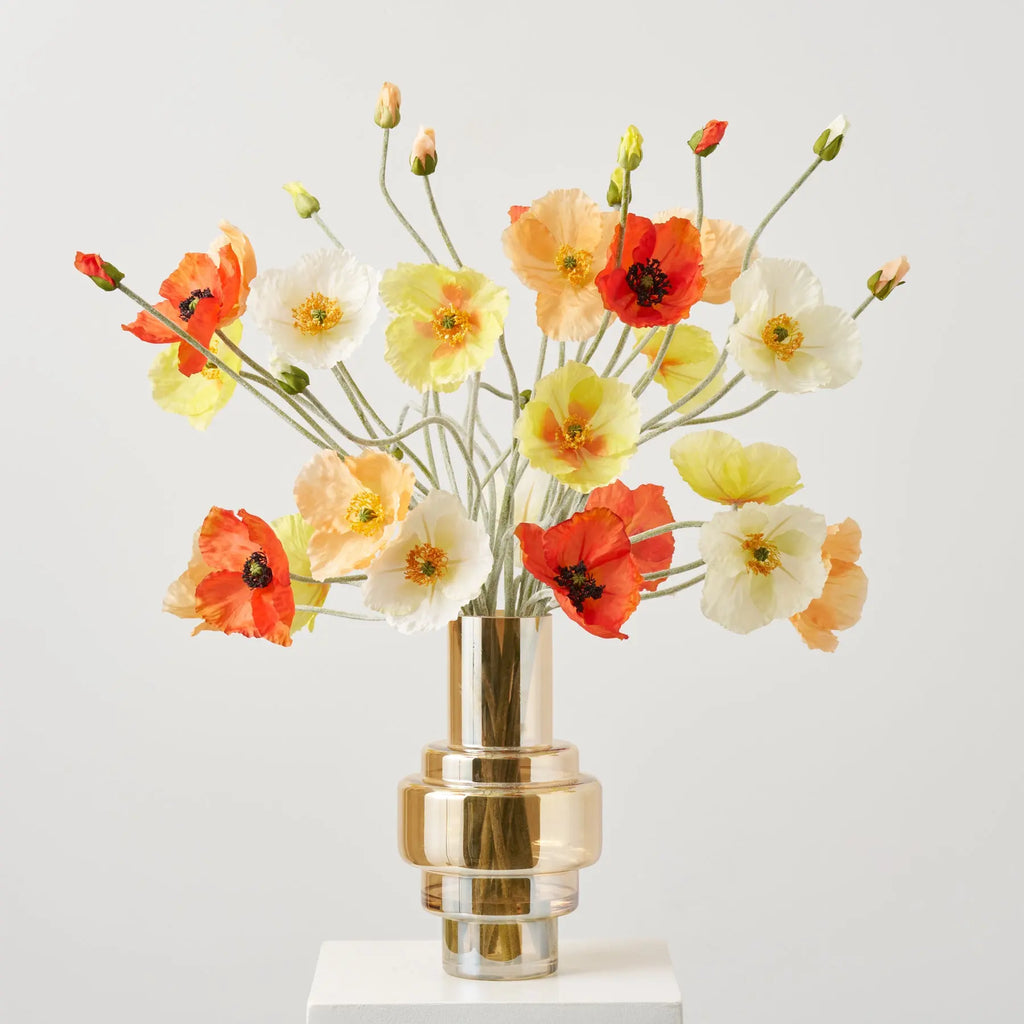 POPPY 2024 floral wave cargo ポピー　あさぎーにょ Poppy Sunrise for Daphne - Mixed Orange, Yellow, Peach & Cream