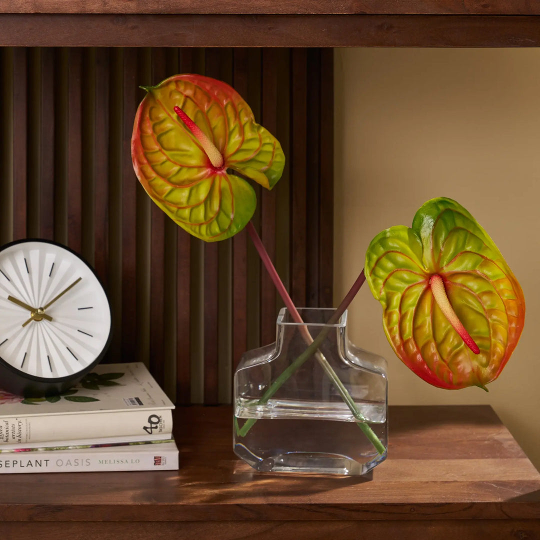 vase anthurium in water Real Touch Tropical Anthurium Stem in Factice Vase Summer Water – Darby Creek Trading