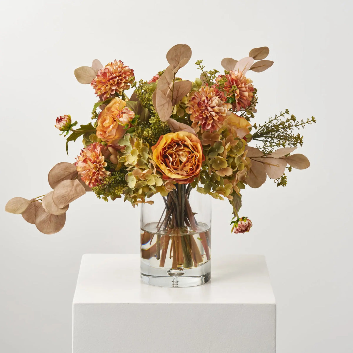 Toasted Meadow - Dried Look Hydrangea, Rose & Dahlia, Brown Eucalyptus ...