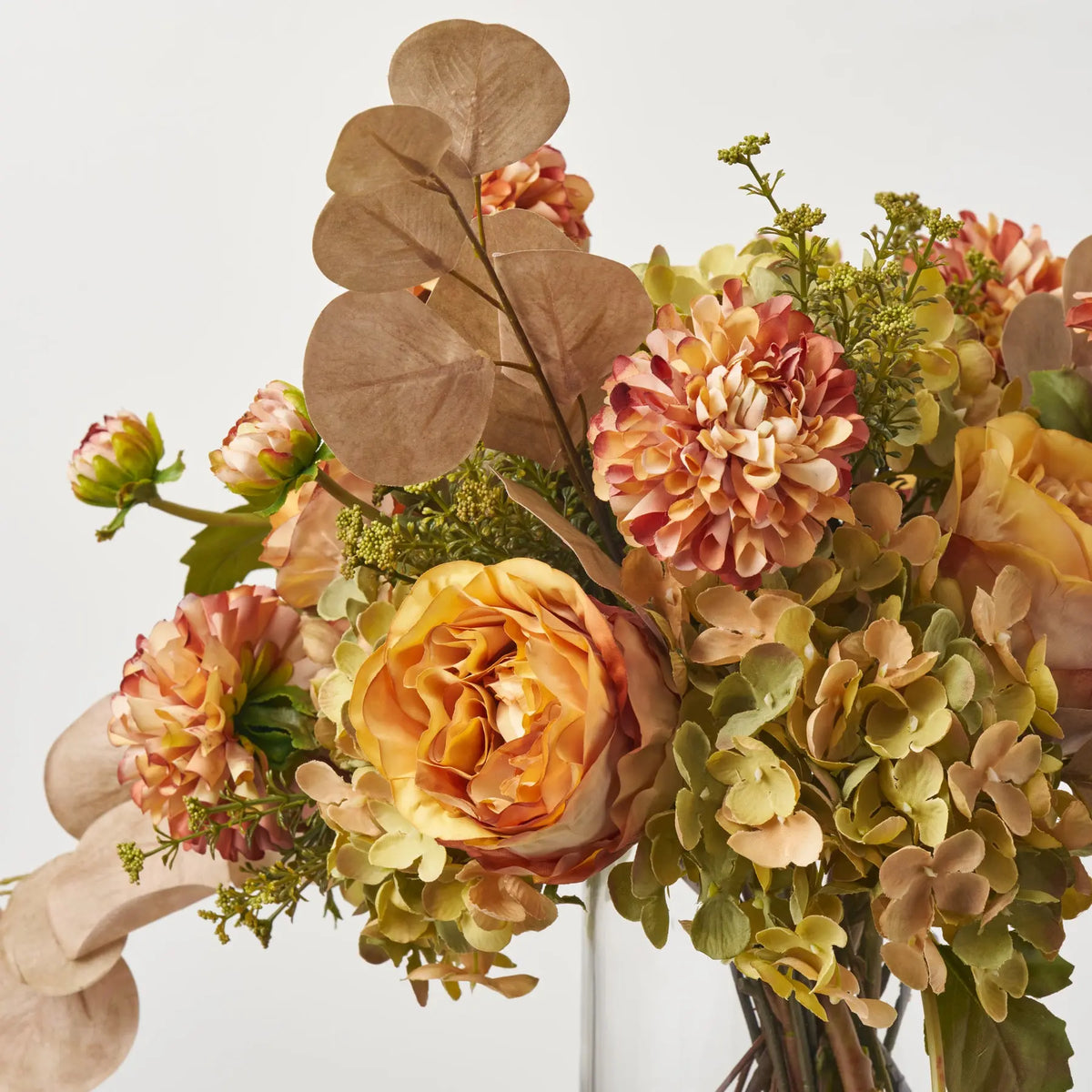 Toasted Meadow - Dried Look Hydrangea, Rose & Dahlia, Brown Eucalyptus ...
