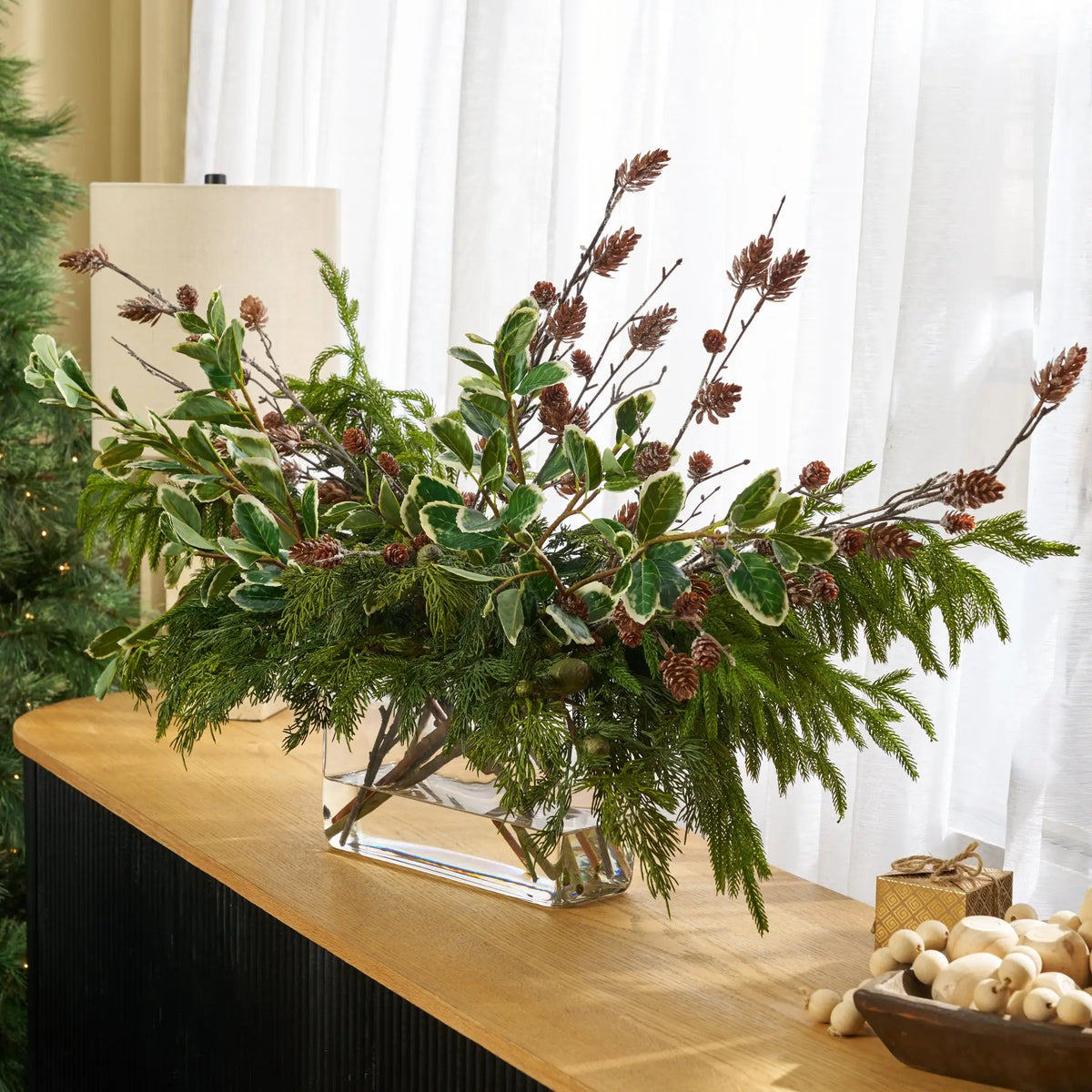 Winter Forrest Melody & Real Touch Norfolk Pine, Cedar, Euonymus ...